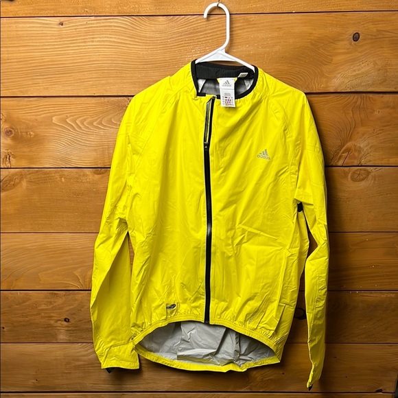 Adidas Women Jacket XL Yellow Y2K‎ Windbreaker Full Zip Ripstop Pocket Vintage - Picture 1 of 11